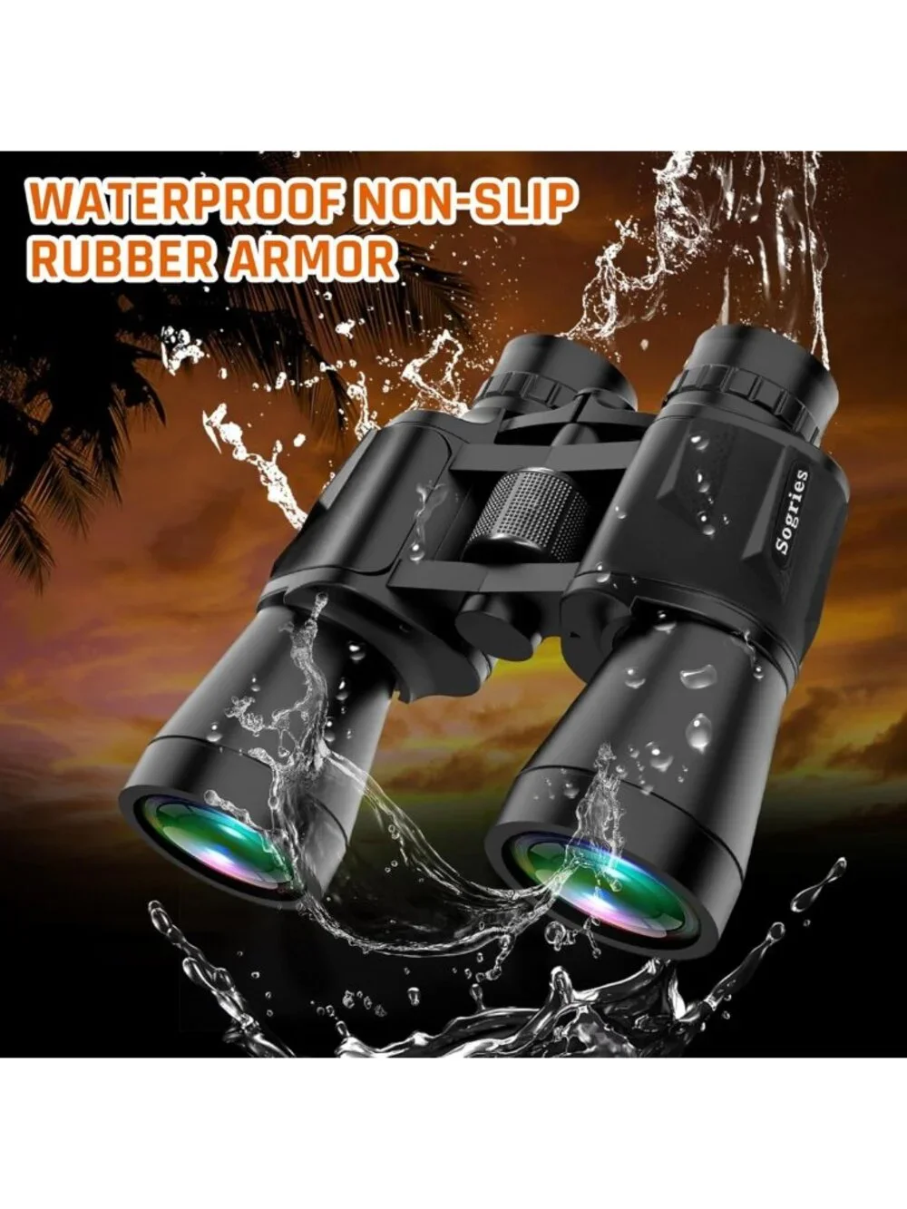 High Power 20x50 Binoculars for Adults - Low Light Night Vision, Waterproof